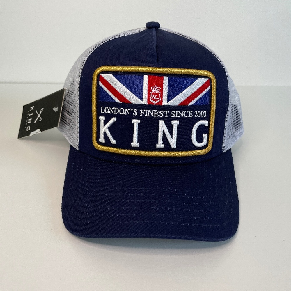 NEW King Hat Black Snapback Great Britain British Union Jack Trucker Cap